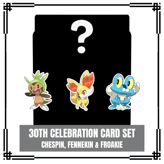 Pre-order {BOX} 30th Celebration Card Set – Chespin, Fennekin & Froakie | Japanese Pokemon Card Booster box - Image 2